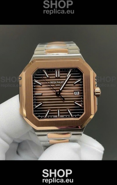 Patek Philippe Cubitus 5821 Two Tone Casing Brown Dial Swiss Replica Watch 
