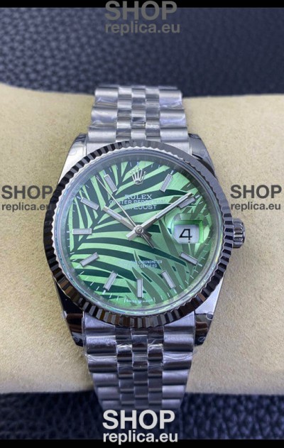 Rolex Datejust Cal.3235 Movement 1:1 Mirror Replica 904L Steel 36MM - Green Palm-Motif Dial