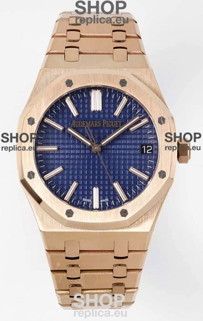 Audemars Piguet Royal Oak 15510 50th Anniversary 41MM Blue Dial Rose Gold 41MM 1:1 Mirror Replica