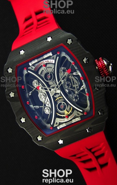 Richard Mille RM53-01 Pablo Mac Donough Red Carbon Case Swiss Replica Watch 