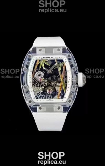 Richard Mille RM26-01 Tourbillon Panda Transparent Sapphires Casing Watch - Super Clone Replica