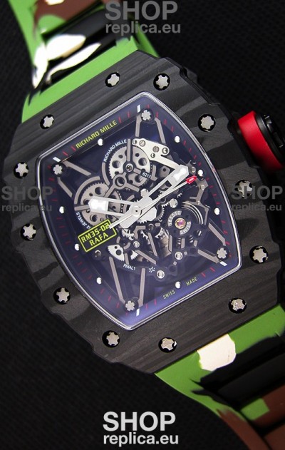 Richard Mille RM35-02 Rafael Nadal Forged Carbon Case with Camouflage Rubber Strap 