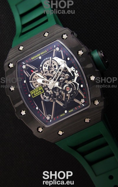 Richard Mille RM35-01 Rafael Nadal Forged Carbon Case with Green Strap 