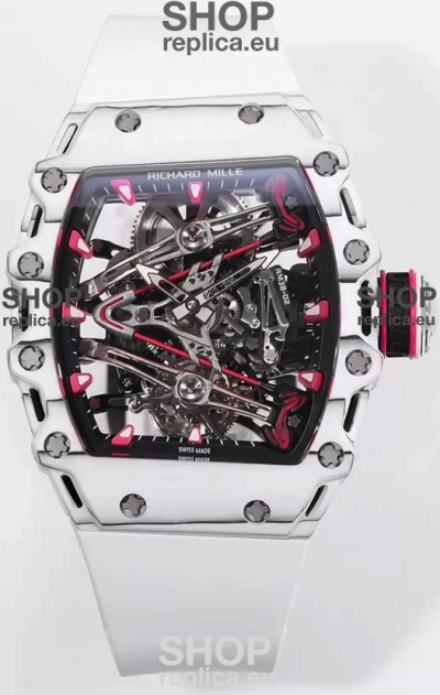 Richard Mille RM38-02 White Carbon Bubba Watson White Rubber Tourbillon Movement 1:1 Mirror Replica