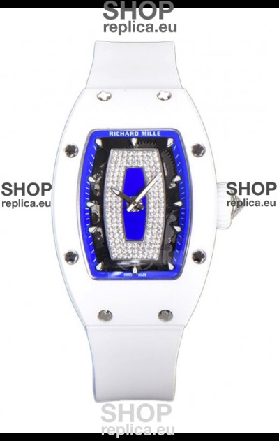 Richard Mille RM007 White Ceramic Blue Dial Automatic Superclone Swiss Replica Watch