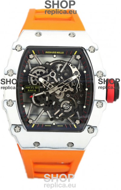 Richard Mille RM35-01 Rafael Nadal Carbon Fiber Casing with Genuine Tourbillon Super Clone Watch
