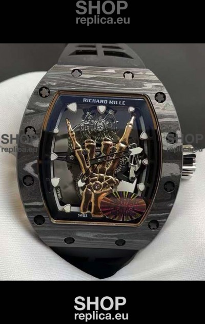 Richard Mille RM66 Flying Genuine Tourbillon Black Carbon Superclone Replica Watch 