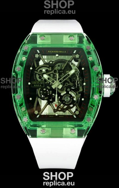 Richard Mille RM35-01 Transparent Sapphires Casing with Genuine Tourbillon Super Clone Watch