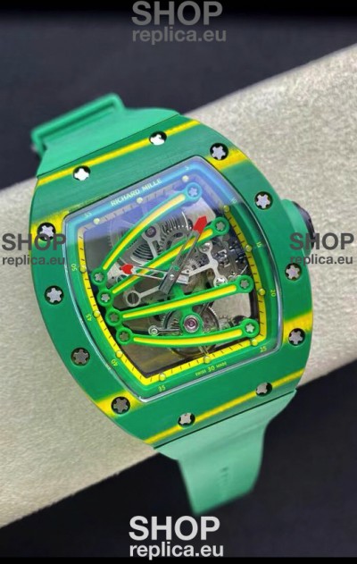 Richard Mille RM59-01 Genuine Tourbillon Movement in Green NTPT Carbon Casing