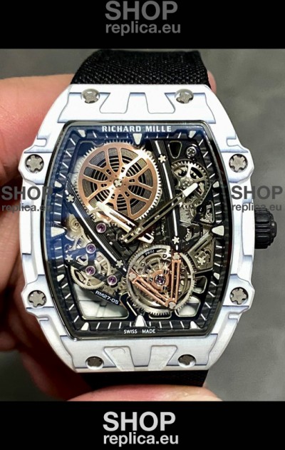 Richard Mille Super Clone 27-05 White Carbon Casing Swiss Replica Watch 