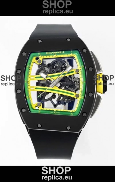 Richard Mille Super Clone RM61-01 Black Ceramic Black Strap Swiss Replica Watch
