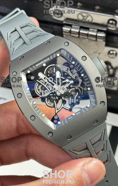 Richard Mille Super Clone RM055 Ceramic/Titanium Grey Casing with Genuine Tourbillon Watch 
