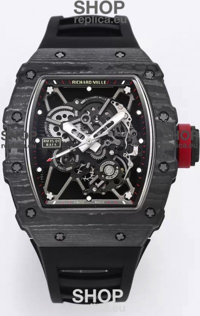 Richard Mille RM35-01 Rafael Nadal Carbon Fiber Casing with Genuine Tourbillon Super Clone Watch