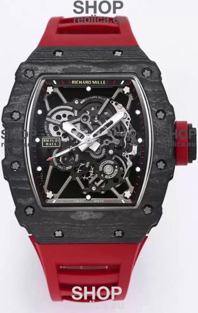 Richard Mille RM35-01 Rafael Nadal Carbon Fiber Casing with Genuine Tourbillon Super Clone Watch