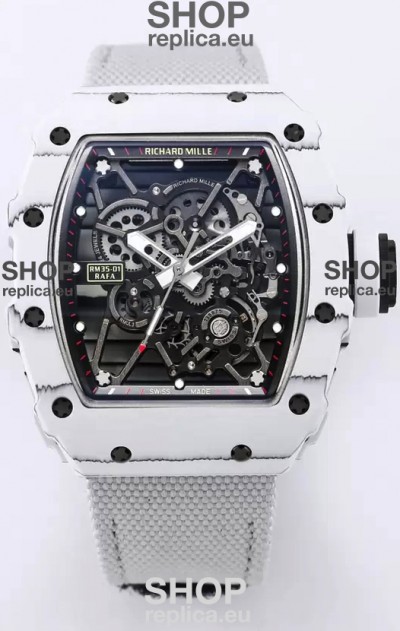 Richard Mille RM35-01 Rafael Nadal Carbon Fiber Casing with Genuine Tourbillon Super Clone Watch