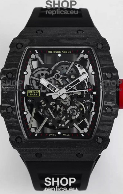 Richard Mille RM35-02 Rafael Nadal Carbon Fiber Casing with Genuine Tourbillon Super Clone Watch