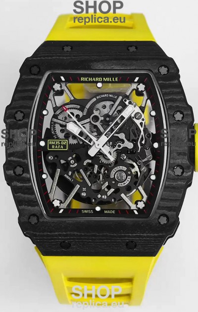 Richard Mille RM35-02 Rafael Nadal Carbon Fiber Casing with Genuine Tourbillon Super Clone Watch