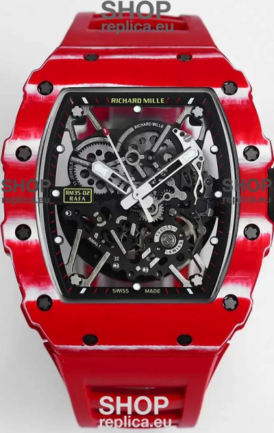 Richard Mille RM35-02 Rafael Nadal Carbon Fiber Casing with Genuine Tourbillon Super Clone Watch