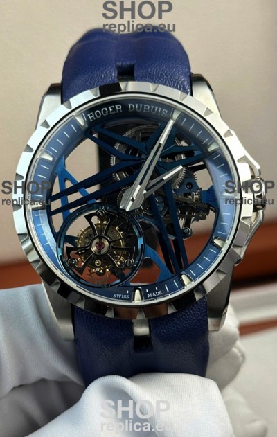 Roger Dubuis Super Clone Excalibur Spider Flying Tourbillon Skeleton Titanium Casing 42MM