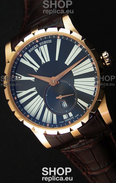 Roger Dubuis Excalibur RDDBEX0587 Pink Gold Grey Dial Swiss Replica Watch