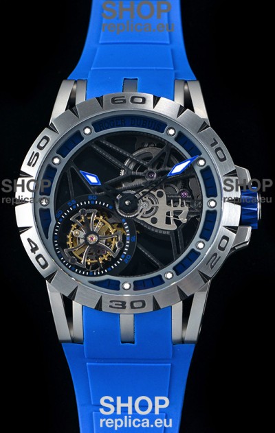 Roger Dubuis Excalibur Spider Flying Tourbillon Skeleton Titanium Casing 1:1 Mirror Swiss Watch