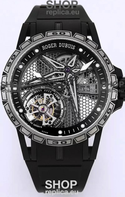Roger Dubuis Excalibur Spider Pirelli Edition Titanium 1:1 Genuine Tourbillon Replica Watch 