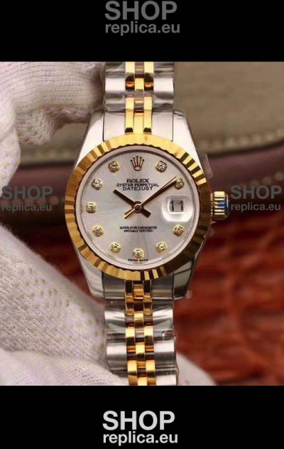 Rolex Datejust Ladies 28MM Cal.3135 Movement Swiss Replica in 904L Steel Yellow Gold 2 Tone Case