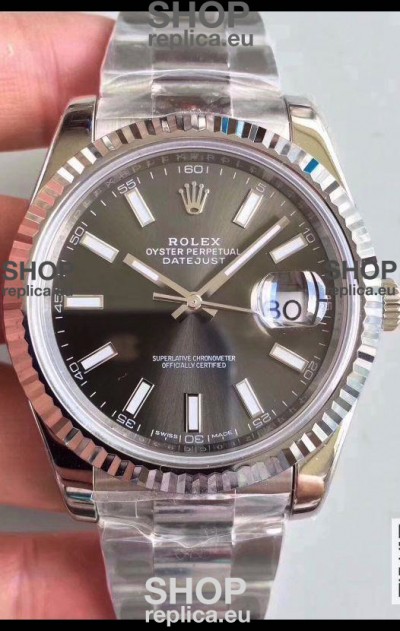 Rolex Datejust 41MM Cal.3135 Movement Swiss Replica Watch in 904L Steel Grey Dial