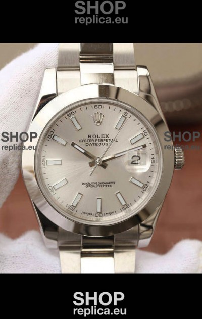 Rolex Datejust 41MM Cal.3135 Movement Swiss Replica Watch in 904L Steel / Steel Dial