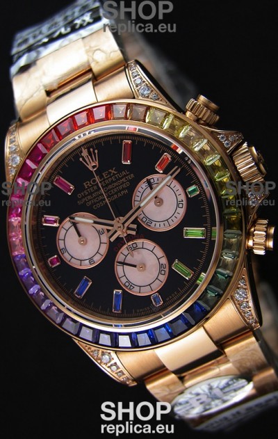 Rolex Cosmograph Daytona 116595RBOW Rose Gold 1:1 Mirror Cal.4130 Movement - Ultimate 904L Steel Watch