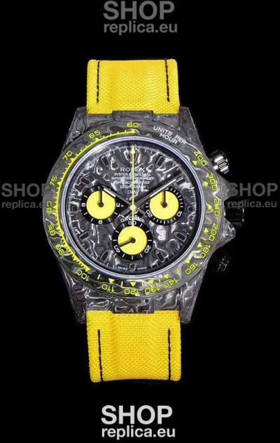 Rolex Daytona DiW Forged Cabon Casing 1:1 Mirror Replica Black Carbon Dial