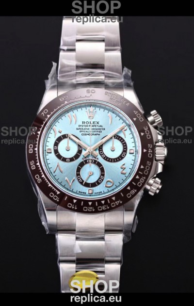 Rolex Daytona 116506 ICE BLUE ARAB Numerals Dial Cal.4130 Movement - Ultimate 904L Steel Watch