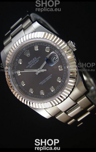 Rolex Datejust Japanese Replica Watch - Grey Dial in 41MM with Oyster Strap