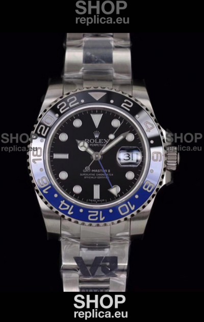 Rolex GMT Masters Batman Japanese Replica Movement Watch in Oyster Strap 