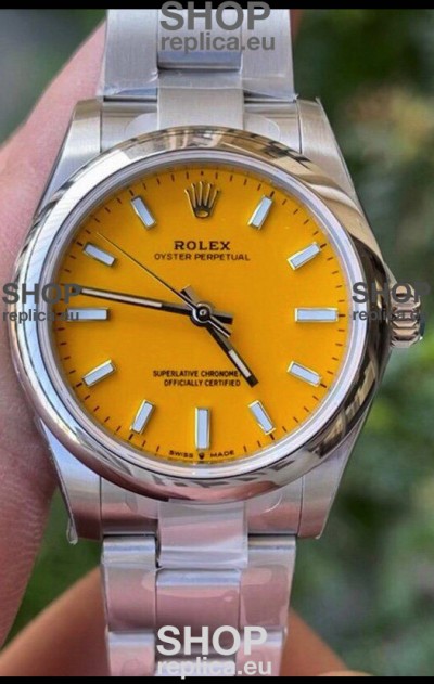 Rolex Oyster Perpetual REF#277200 31MM Swiss Movement Swiss Replica Yellow Dial 904L Steel 1:1 Mirror Replica Watch
