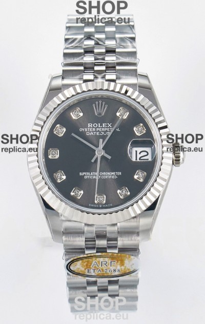 Rolex Super Clone Datejust ETA 2688 Movement 31MM Stainless Steel Case Grey Dial Watch