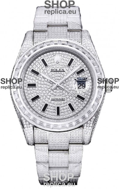 Rolex Datejust 41MM Swiss Replica - Iced Out Edition in Diamonds Dial 