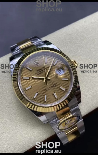 Rolex Datejust M126333 41MM ETA3235 72 Hours Power Fluted Dial Oyster 1:1 Mirror Replica Yellow Gold 904L Steel