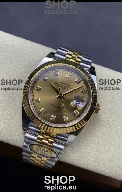 Rolex Datejust M126333 41MM ETA3235 72 Hours Power Gold Diamonds Dial 1:1 Mirror Replica Yellow Gold 904L Steel