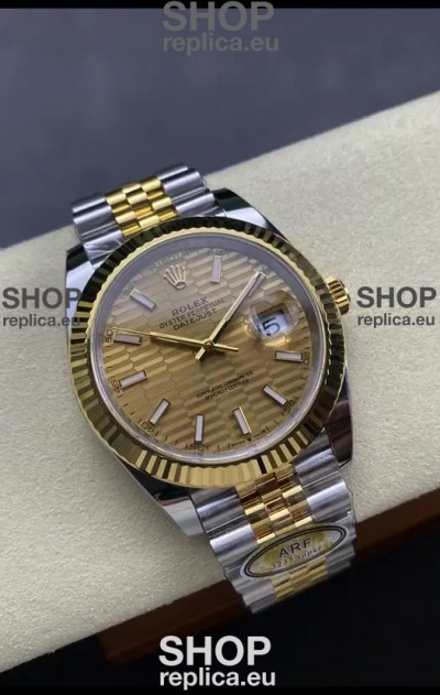 Rolex Datejust M126333 41MM ETA3235 72 Hours Power Fluted Dial Jubilee 1:1 Mirror Replica Yellow Gold 904L Steel
