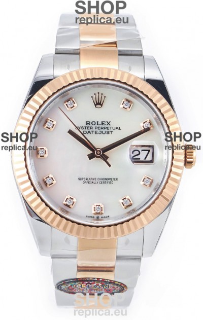 Rolex Datejust M126333 41MM ETA3235 72 Hours Power Pearl Dial Oyster 1:1 Mirror Replica Rose Gold 904L Steel