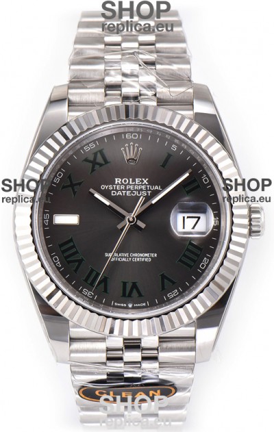 Rolex Datejust 126334 Wimbledon 41MM ETA3235 Slate Dial Jubilee 72 Hours Power 1:1 Mirror Replica