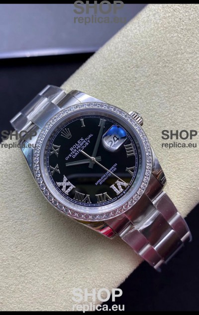 Rolex Datejust 36MM Swiss 1:1 Mirror Replica in 904L Black Dial
