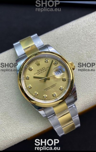 Rolex Datejust 126203 36MM Swiss 1:1 Mirror Replica Watch in 904L Steel - Gold Dial
