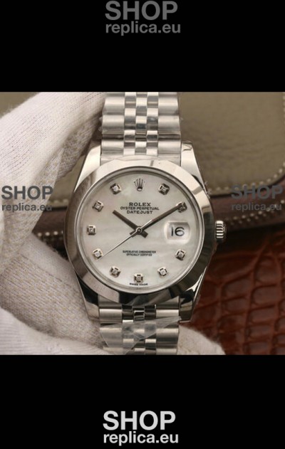 Rolex Datejust 41MM Cal.3135 Swiss 1:1 Mirror Replica Watch in 904L Steel Casing White Dial