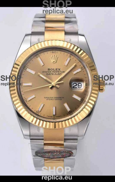 Rolex Datejust 126333 41MM Cal.3235 Swiss 1:1 Mirror Replica Watch in 904L Gold Dial