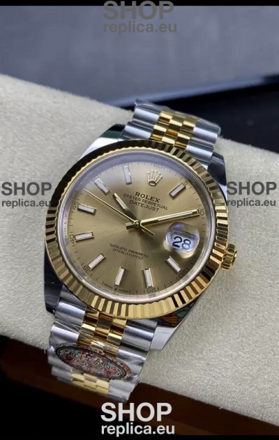 Rolex Datejust 126333 41MM Cal.3235 Swiss 1:1 Mirror Replica Watch in 904L Gold Dial