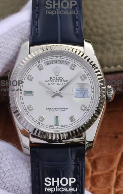 Rolex Day Date 904L Steel Casing Watch in Steel Dial 36MM - 1:1 Mirror Quality 
