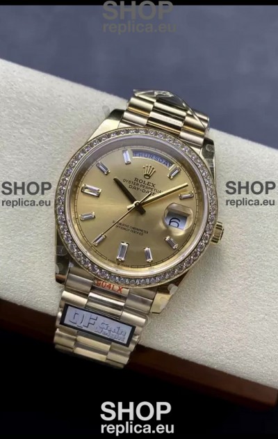 Rolex Day Date 40MM 1:1 Rose Gold in Gold Dial 1:1 Mirror Replica Watch