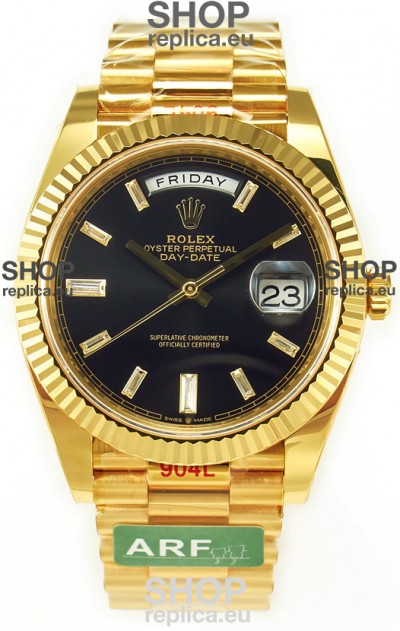 Rolex Day Date Presidential 18K Yellow Gold Watch 40MM - Black Dial 1:1 Mirror Quality